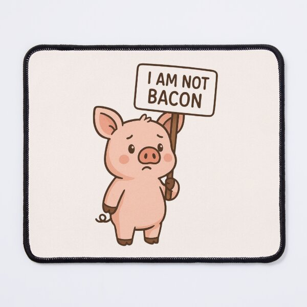 Item preview, I Am Not Bacon Go Vegan Stop Eating Animals Pig Animal Welfare Animal Suffering Factory Farming designed and sold by Annika Shurafa.
