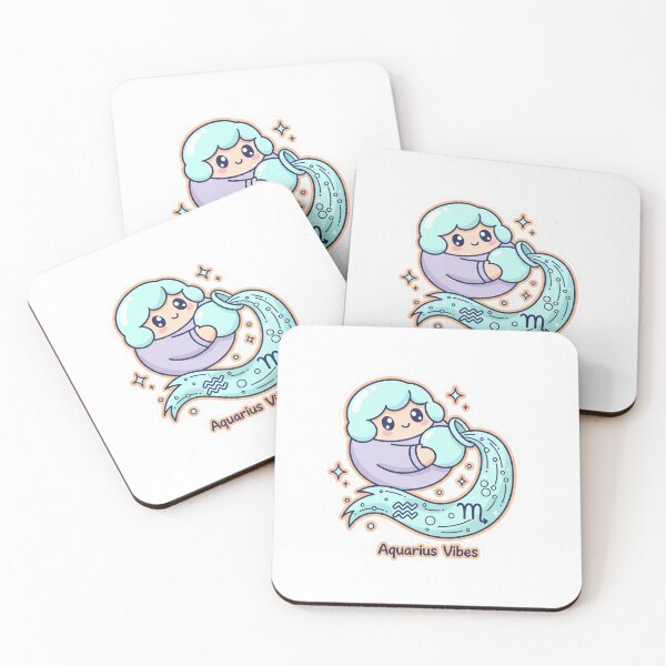 Item preview, Aquarius Sticker • Cute Pastel Zodiac Art — SoberSips designed and sold by SoberSips.
