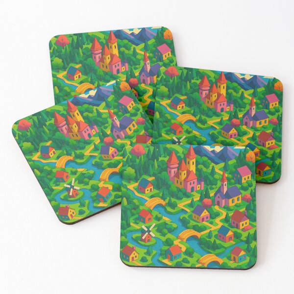 Item preview, Whimsical Village with Vibrant Forest Landscape Jigsaw designed and sold by ArtComixHaven.