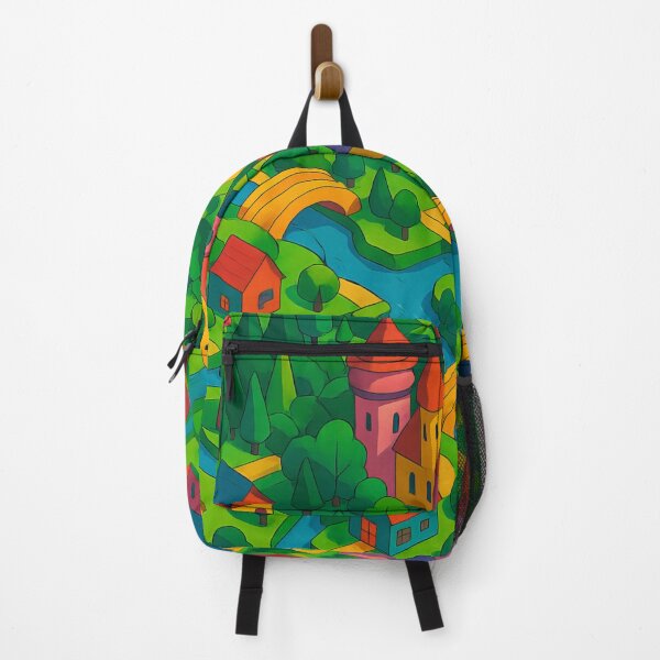 Item preview, Whimsical Village with Vibrant Forest Landscape Jigsaw designed and sold by ArtComixHaven.