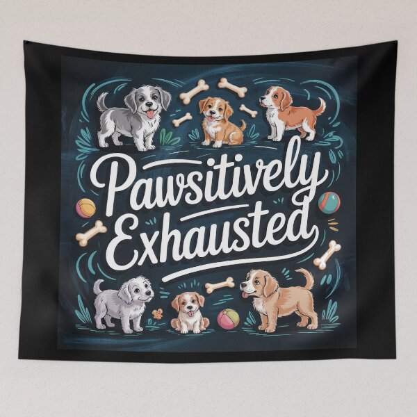 Item preview, Pawsitively Exhausted: Adorable Puppy Chaos in Full Color designed and sold by ForeverPrintsOK.