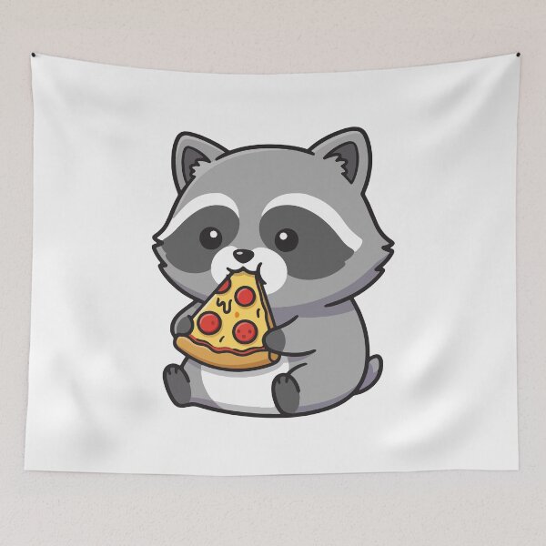 Item preview, Cute Raccoon Eating Pizza Slice Kawaii Foodie Design Gift designed and sold by Snuggle Paws⭐⭐⭐⭐⭐.