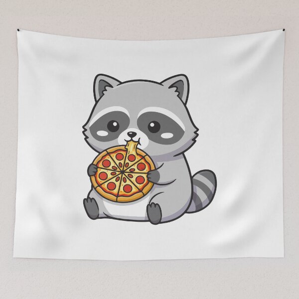 Item preview, Funny Raccoon Eating Pizza Slice Kawaii Foodie Design Gift designed and sold by Snuggle Paws⭐⭐⭐⭐⭐.