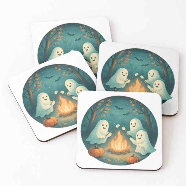 Item preview, Friendly ghosts roasting marshmallows designed and sold by JonysCreativeDesigns.