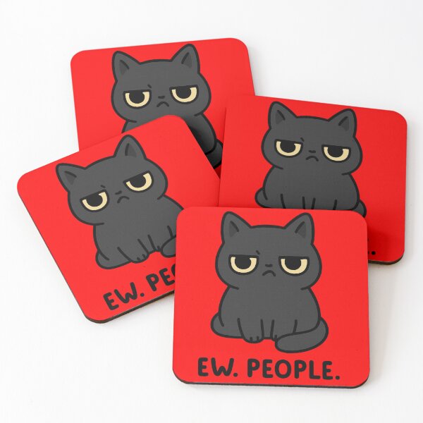 Item preview, Ew. People – Kawaii Grumpy Black Cat Vector designed and sold by catastrocat.
