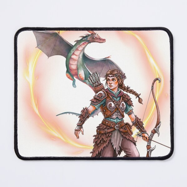 Item preview, Warrior Girl with Dragon designed and sold by AkaalPrints.