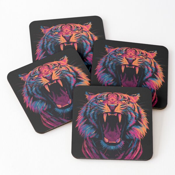 Item preview, Roaring Neon Tiger – Powerful Color Explosion Art designed and sold by Meiersbeste.