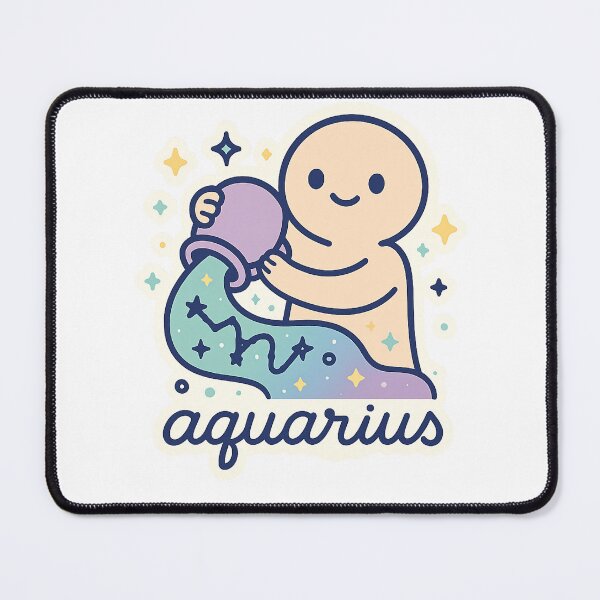Item preview, Aquarius Sticker • Cute Pastel Kawaii Zodiac PNG — SoberSips designed and sold by SoberSips.