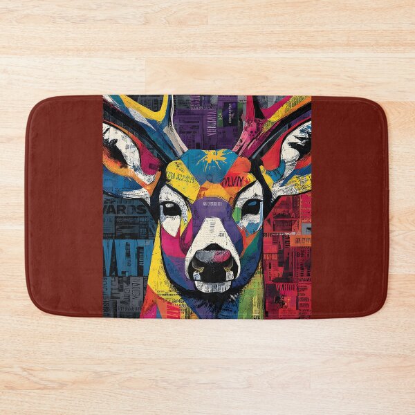 Item preview, Urban Deer Spirit - Dynamic Colorful Face with Textured Patterned Layers designed and sold by OlfactoART Studio.