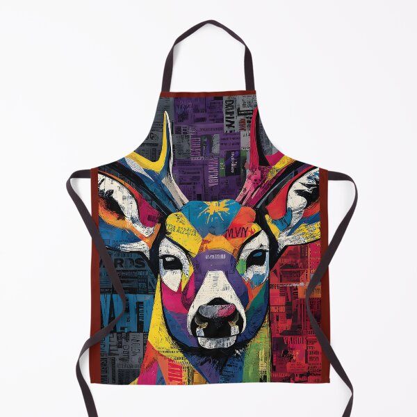 Item preview, Urban Deer Spirit - Dynamic Colorful Face with Textured Patterned Layers designed and sold by OlfactoART Studio.
