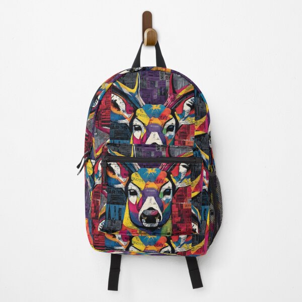Item preview, Urban Deer Spirit - Dynamic Colorful Face with Textured Patterned Layers designed and sold by OlfactoART Studio.