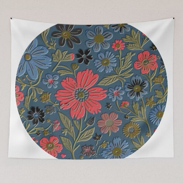 Item preview, dark round floral pattern colorful flowery design designed and sold by SmashingDeals.