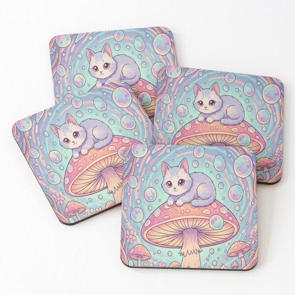 Item preview, Mushroom Psyche Cat Trippy Psychedelic Feline Shroom Design designed and sold by Neko-Doodle-co.