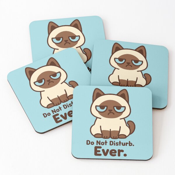 Item preview, Do Not Disturb. Ever. – Kawaii Angry Siamese Cat Vector designed and sold by catastrocat.