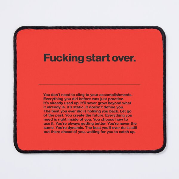 Item preview, Fucking Start Over – Bold Motivational Typography Design designed and sold by SuccessHunters.