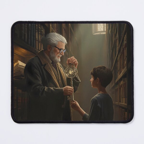 Item preview, The Librarian's Secret Key - Dark Academia Library Art, Gothic Fantasy Knowledge Poster designed and sold by Rilindi.