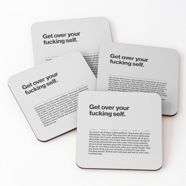 Item preview, Get Over Your Fucking Self Bold Motivational Quote designed and sold by SuccessHunters.