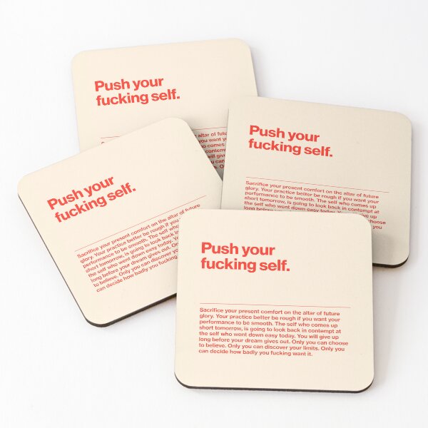 Item preview, Push Your Fucking Self – Bold Motivational Quote Design designed and sold by SuccessHunters.