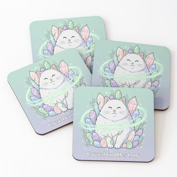 Item preview, Eco Crystal Cat Mystical Nature Feline with Crystals & Green Energy designed and sold by Neko-Doodle-co.