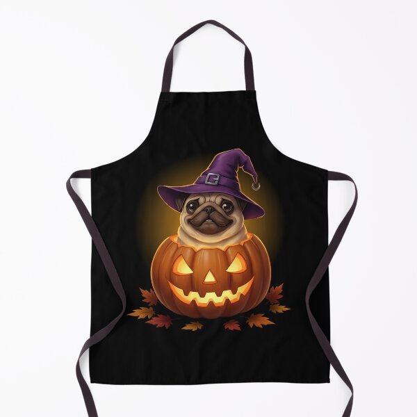 Item preview, Halloween Pug in Jack O’ Lantern | Cute Witch Dog Art designed and sold by Plotwear.