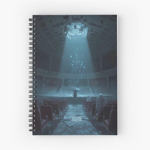 Item preview, The Ghost Violinist's Final Note - Gothic Music Art, Haunted Concert Hall Poster designed and sold by Rilindi.