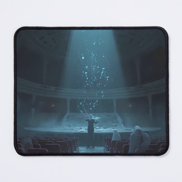 Item preview, The Ghost Violinist's Final Note - Gothic Music Art, Haunted Concert Hall Poster designed and sold by Rilindi.