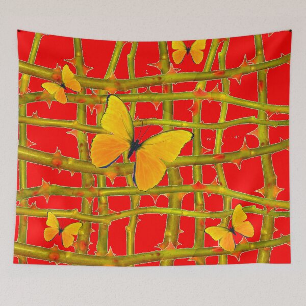Aperçu de l'œuvre PAPILLONS JAUNES ET LATTE DE THORN créée et vendue par sharlesart.