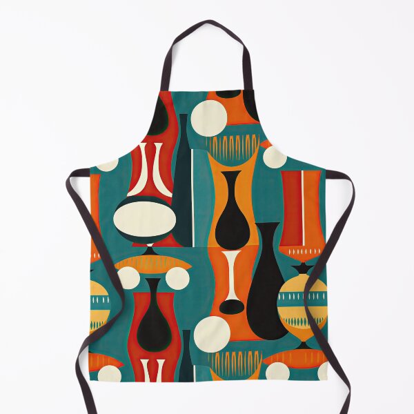 Item preview, Danish Mid-Century Modern Abstract Blue Red Gold designed and sold by CraftedHome.