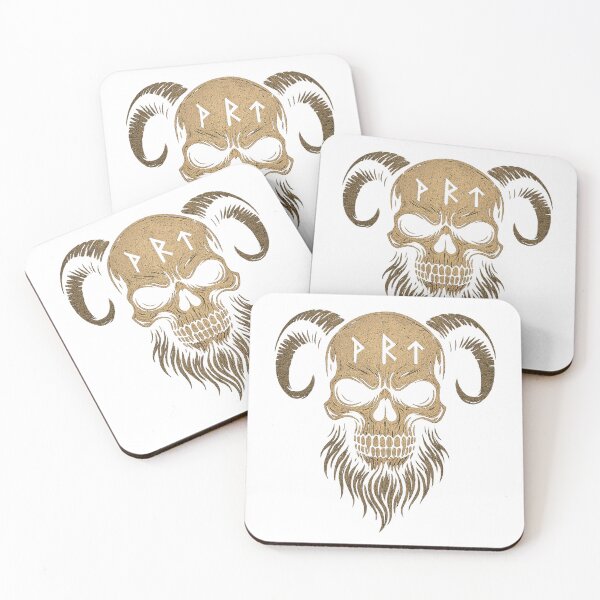 Item preview, Runed Skull – Viking Skull with Elder Futhark Runes designed and sold by DreamMachine69.