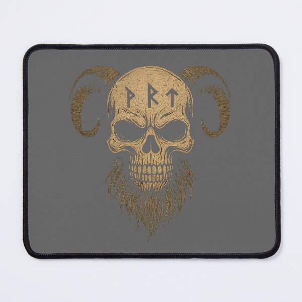Item preview, Runed Skull – Viking Skull with Elder Futhark Runes designed and sold by DreamMachine69.
