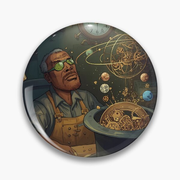 Item preview, The Watchmaker's Anomaly - Steampunk Cosmic Art, Victorian Magic Poster designed and sold by Rilindi.