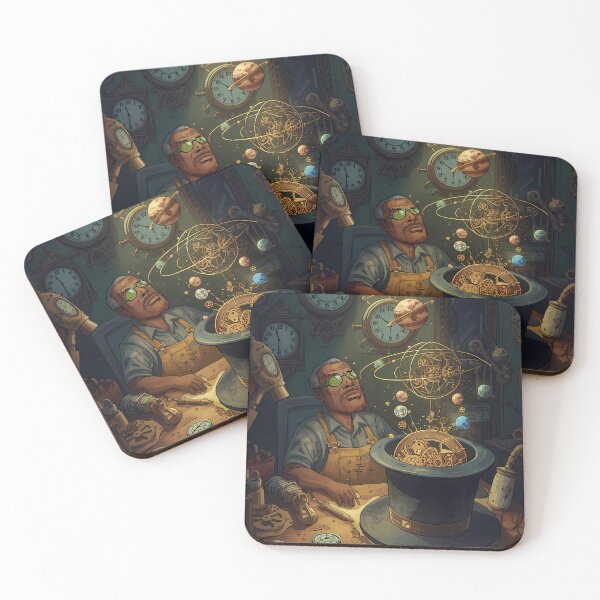 Item preview, The Watchmaker's Anomaly - Steampunk Cosmic Art, Victorian Magic Poster designed and sold by Rilindi.