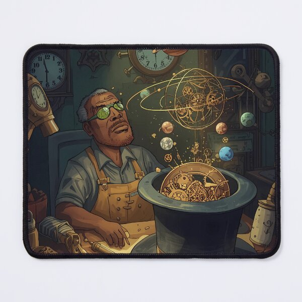 Item preview, The Watchmaker's Anomaly - Steampunk Cosmic Art, Victorian Magic Poster designed and sold by Rilindi.