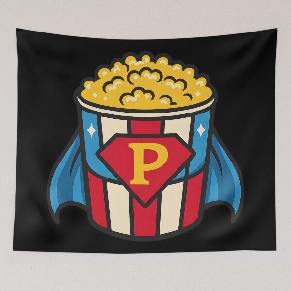 Item preview, Superhero Popcorn Bucket Shirt - Funny Cartoon Popcorn Design for Movie Lovers, Cinema Nights, and Snack Fans designed and sold by DrawHandArt.