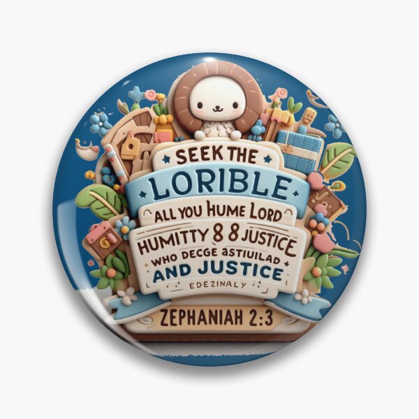 Item preview, Cute 3D Zephaniah 2:3 Bible Verse Label – Seek the Lord with Humility and Justice, designed and sold by PaintMeWorld.