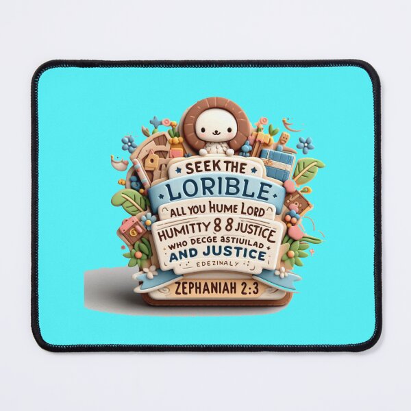 Item preview, Cute 3D Zephaniah 2:3 Bible Verse Label – Seek the Lord with Humility and Justice, designed and sold by PaintMeWorld.