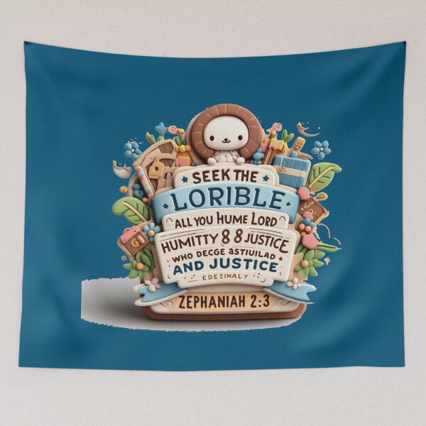 Item preview, Cute 3D Zephaniah 2:3 Bible Verse Label – Seek the Lord with Humility and Justice, designed and sold by PaintMeWorld.