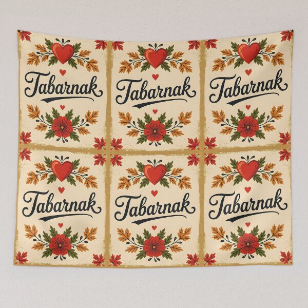 Item preview, Tabarnak – Vintage Paper with Red Heart Flower and Fall Leaves designed and sold by EmeraldeaArt.