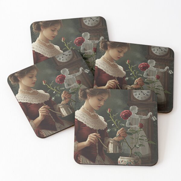 Item preview, The Chronoflorist's Paradox - Time Garden Art, Victorian Magic Botany Poster designed and sold by Rilindi.