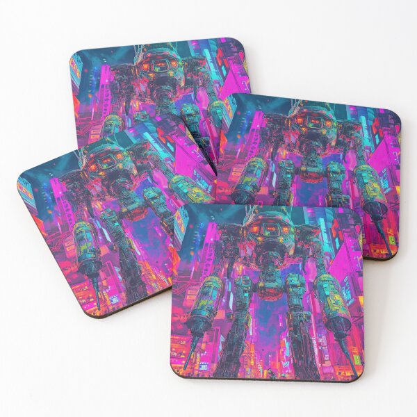 Item preview, Neon Colossus: Mech in the Cyber City designed and sold by Spectrum_Prints.