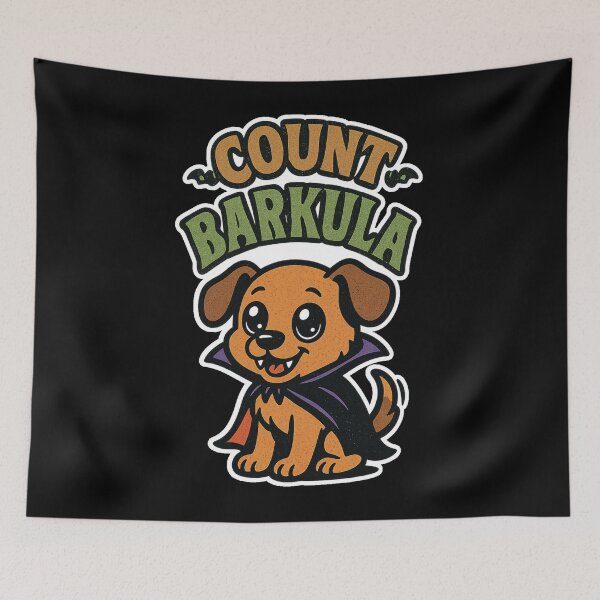 Item preview, Retro Halloween Pets – Cute Halloween Dog Vampire Count Barkula Comic Art designed and sold by JacobKAurumhead.