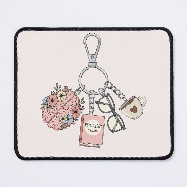 Item preview, Bookish keychain for psychology reader designed and sold by FatBirdie.