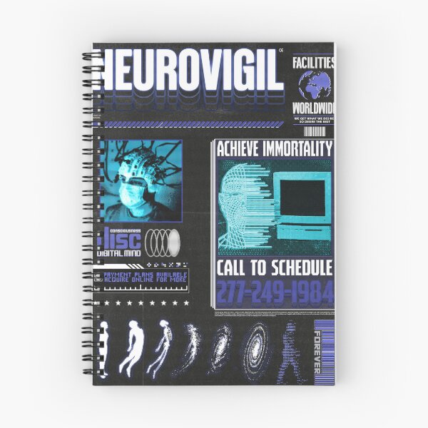 Item preview, Cyberpunk Brutalist Grunge Brain Scanner (NEUROVIGIL) designed and sold by snailgazer.