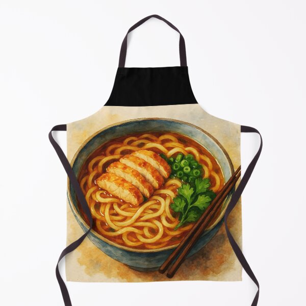 Item preview, Chicken Udon Soup – Asian Food Watercolor Illustration designed and sold by EmeraldeaArt.