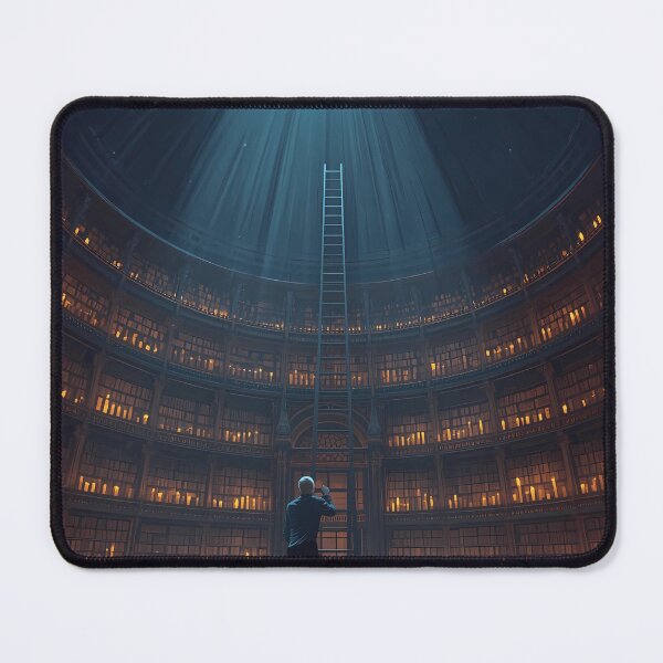 Item preview, The Librarian's Last Candle - Gothic Library Art, Dark Academia Study Poster designed and sold by Rilindi.