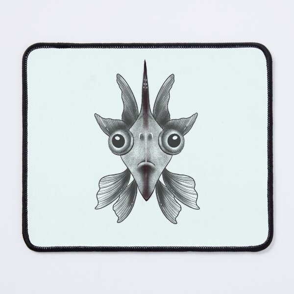Item preview, Mystical Dragonfish Illustration: Surreal Aquatic Creature on Black Background designed and sold by Vikiink.
