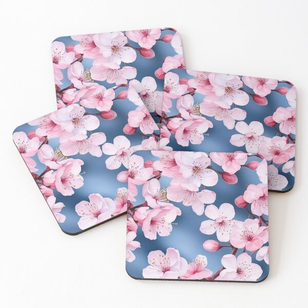 Artikelvorschau, Cherry Blossoms on Dark Blue Background entworfen und verkauft von CraftedHome.