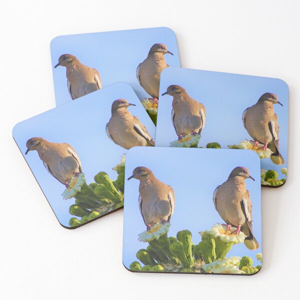 Item preview, Two Friends On Saguaro Cactus Flowers designed and sold by simonjayphotos.
