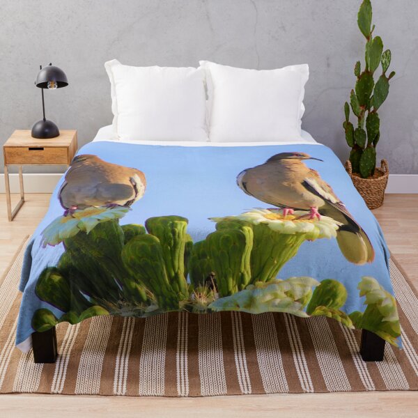 Item preview, Two Friends On Saguaro Cactus Flowers designed and sold by simonjayphotos.