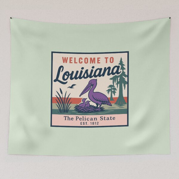 Item preview, Welcome to Louisiana Retro State Sign designed and sold by sigrah.